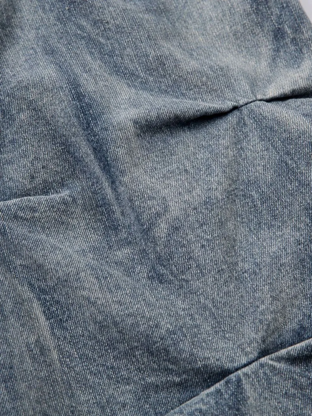 Men's Ruched Wide Leg Jeans, image 8