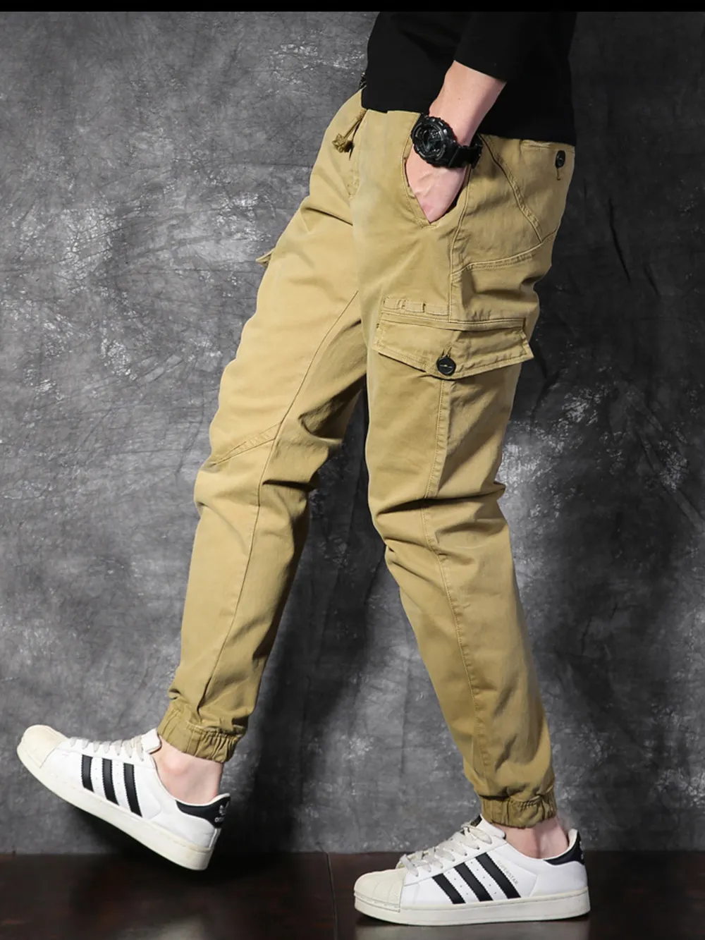 Men's Cargo Pants with Drawstring, image 5