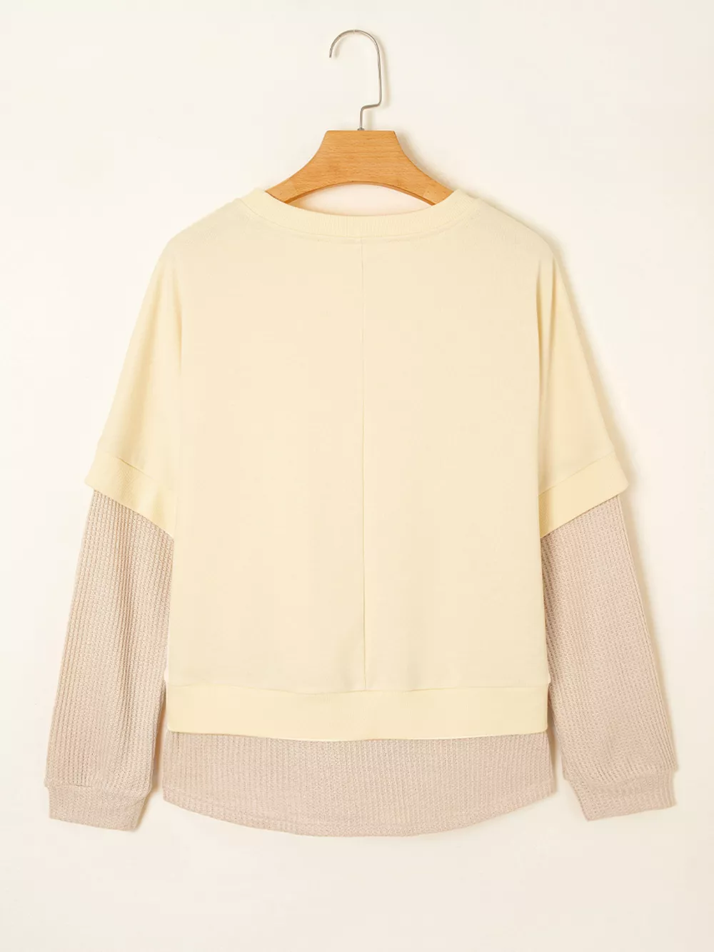 2 in 1 Faux Two Piece Patchwork Round Neck Sweatshirt, image 6