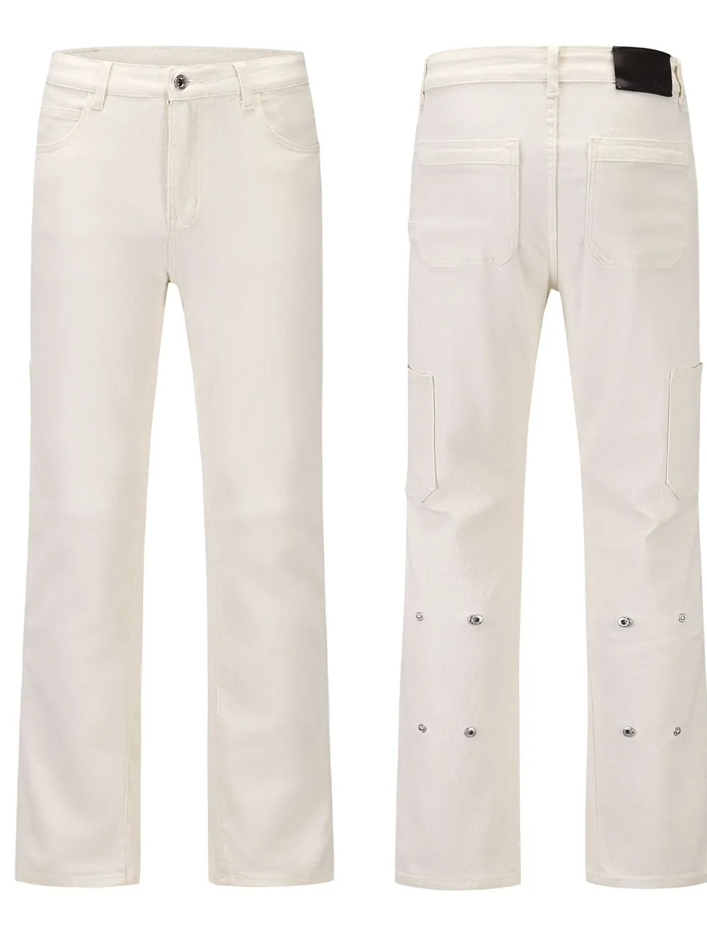 Men's Slim Straight Jeans with Snap Detail, image 4