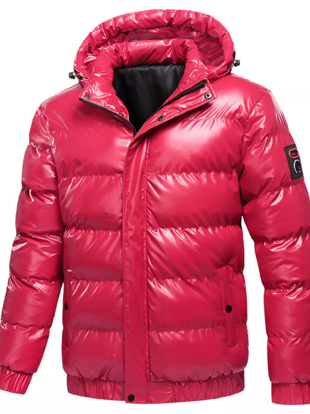 Men's Plus Size Zip Up Hooded Puffer Jacket, image 3