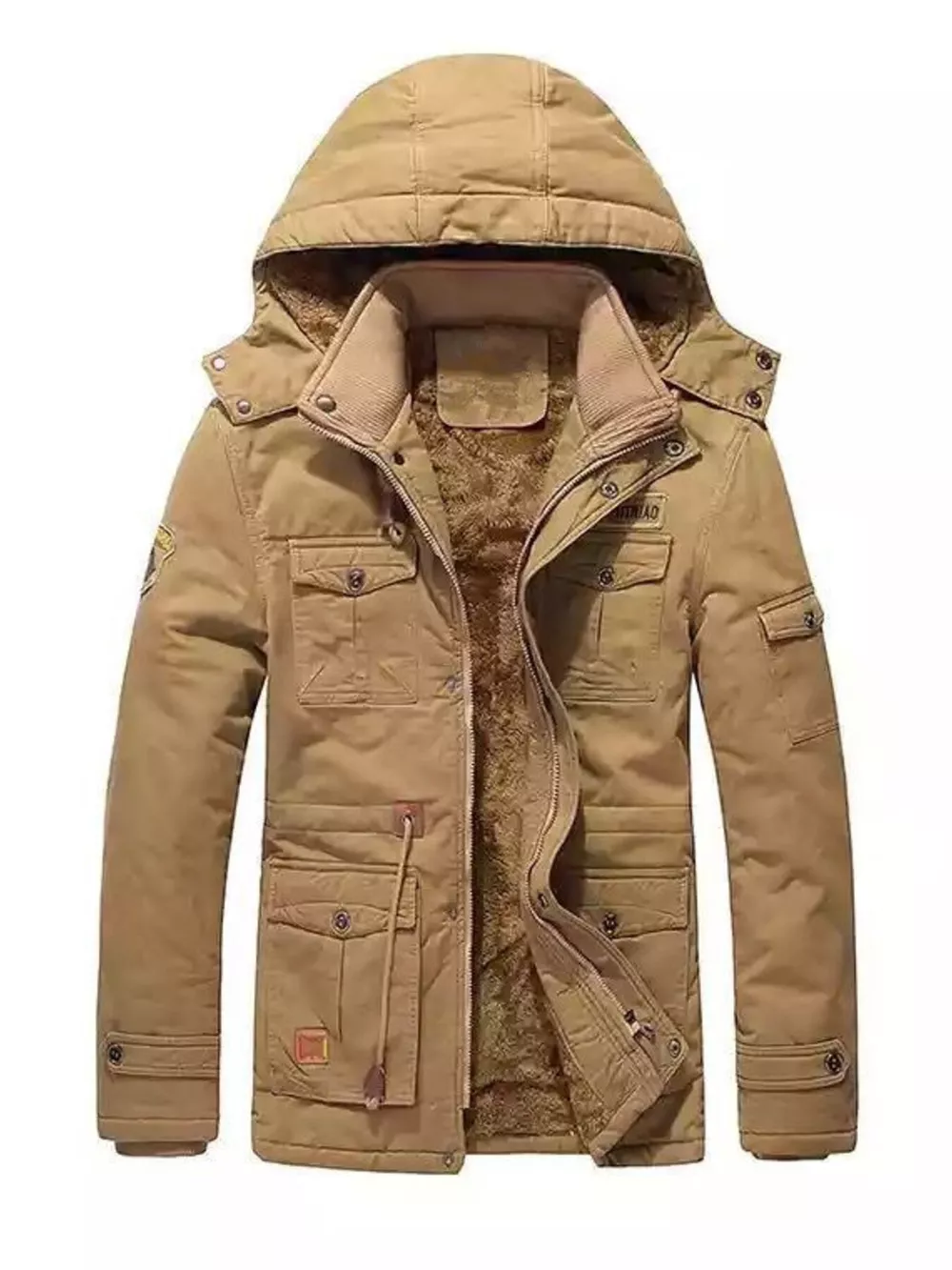 Men's Full Size Warm Hooded Parka Coat Plus Size, image 2