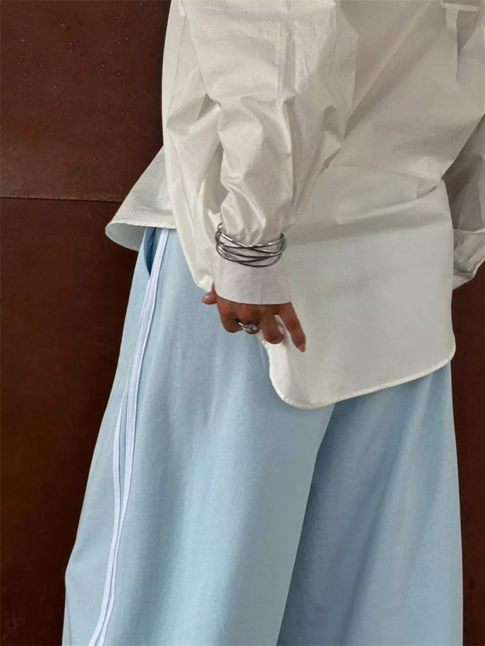 Side Stripes High-Waisted Wide-Leg Sweatpants, image 15