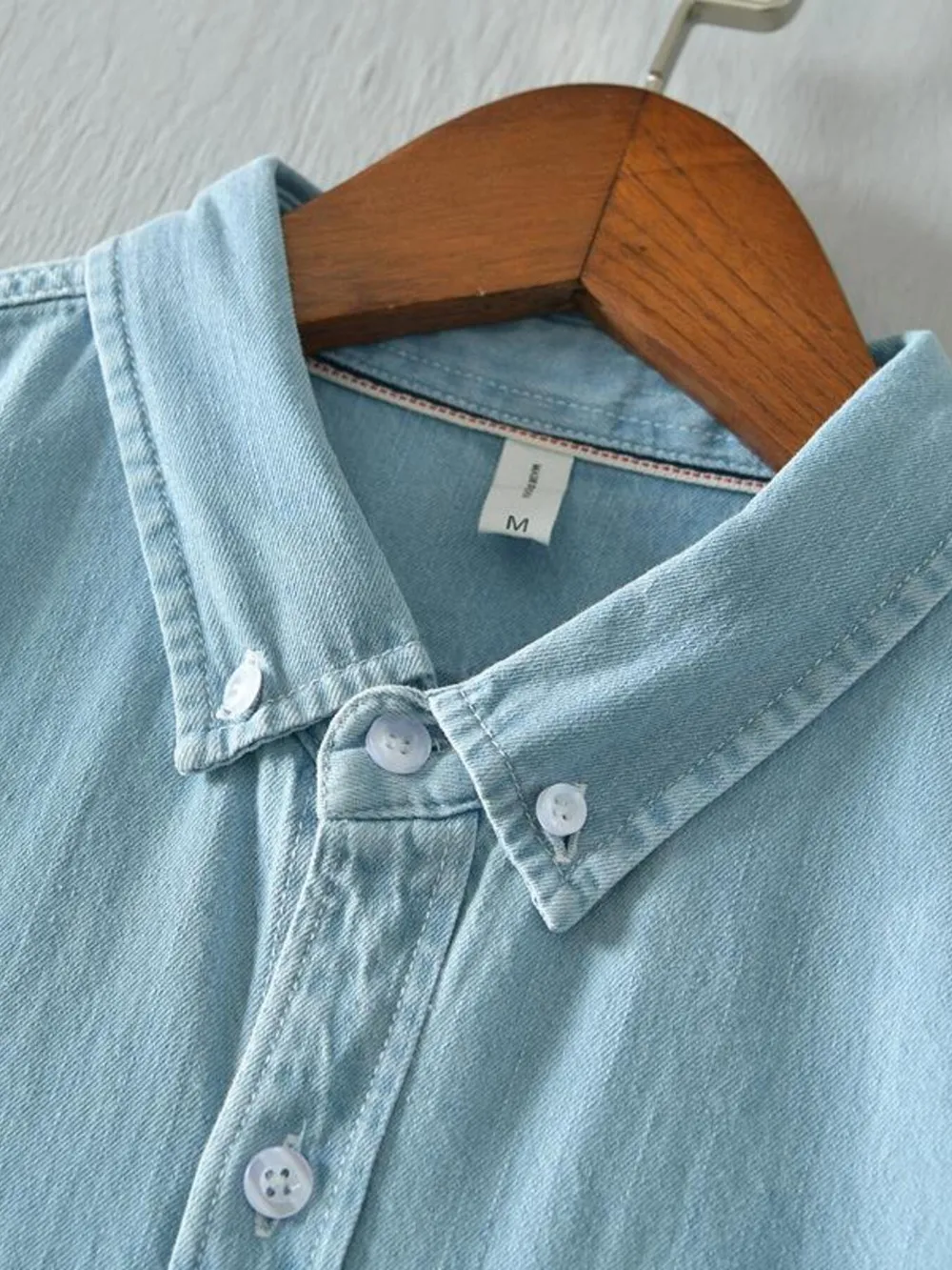 Men's Full Size Button Up Long Sleeve Denim Shirt Plus Size, image 5