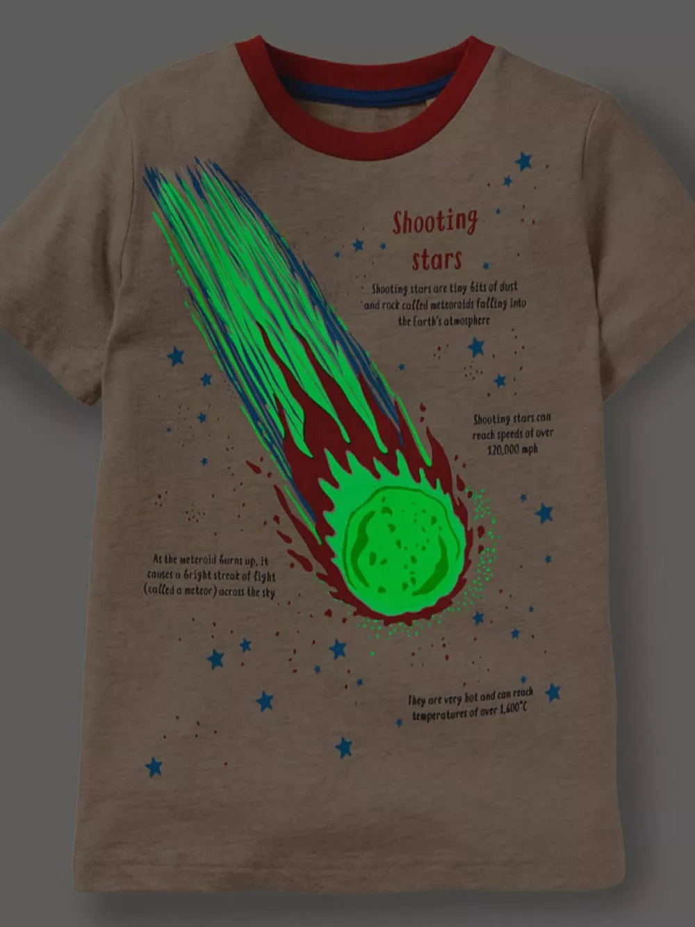 Children's Glow In The Dark Shooting Star Graphic Crew Neck T-Shirt, image 4