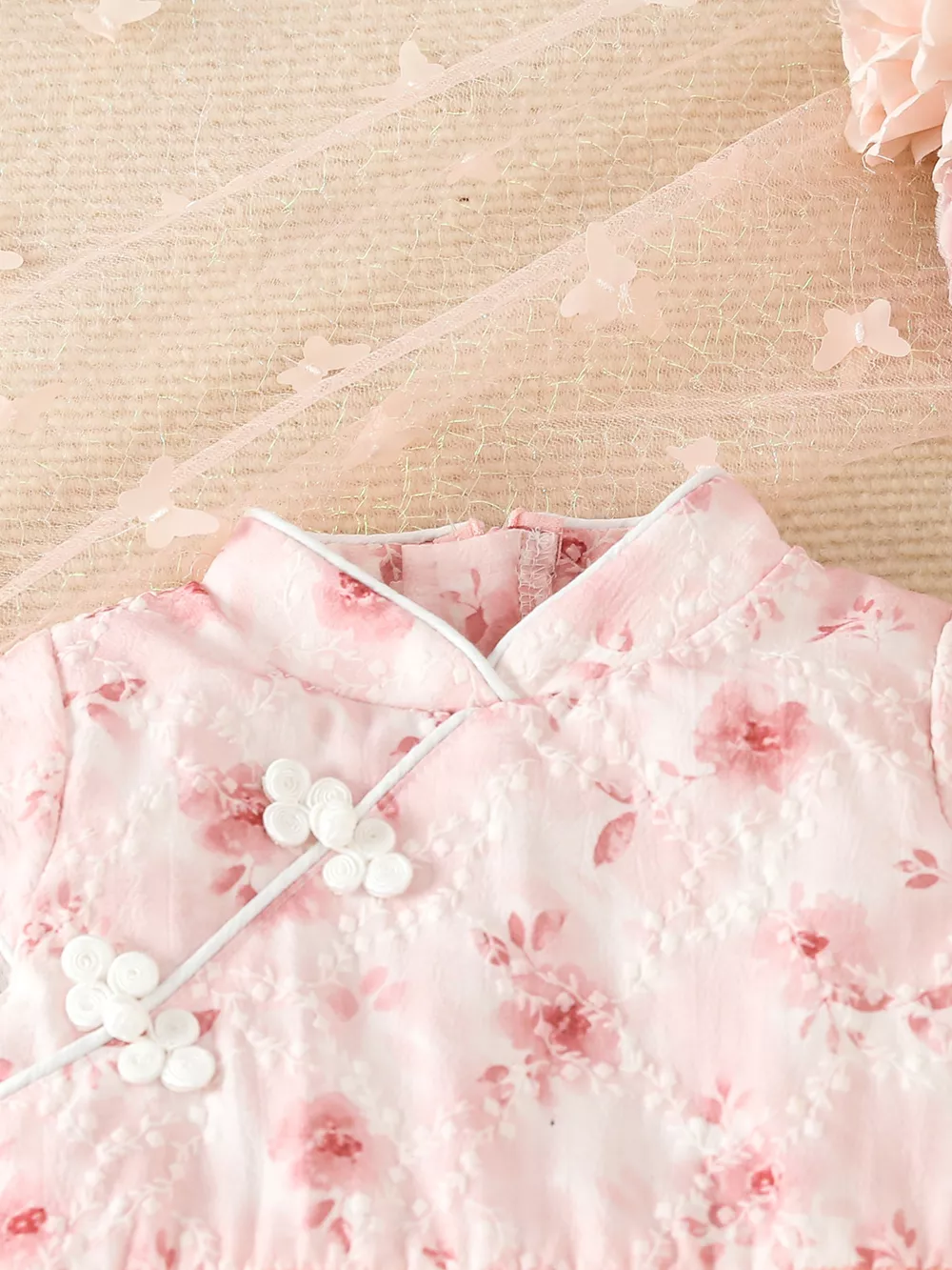 Children's Floral Cap Sleeve Tulle Dress, image 2