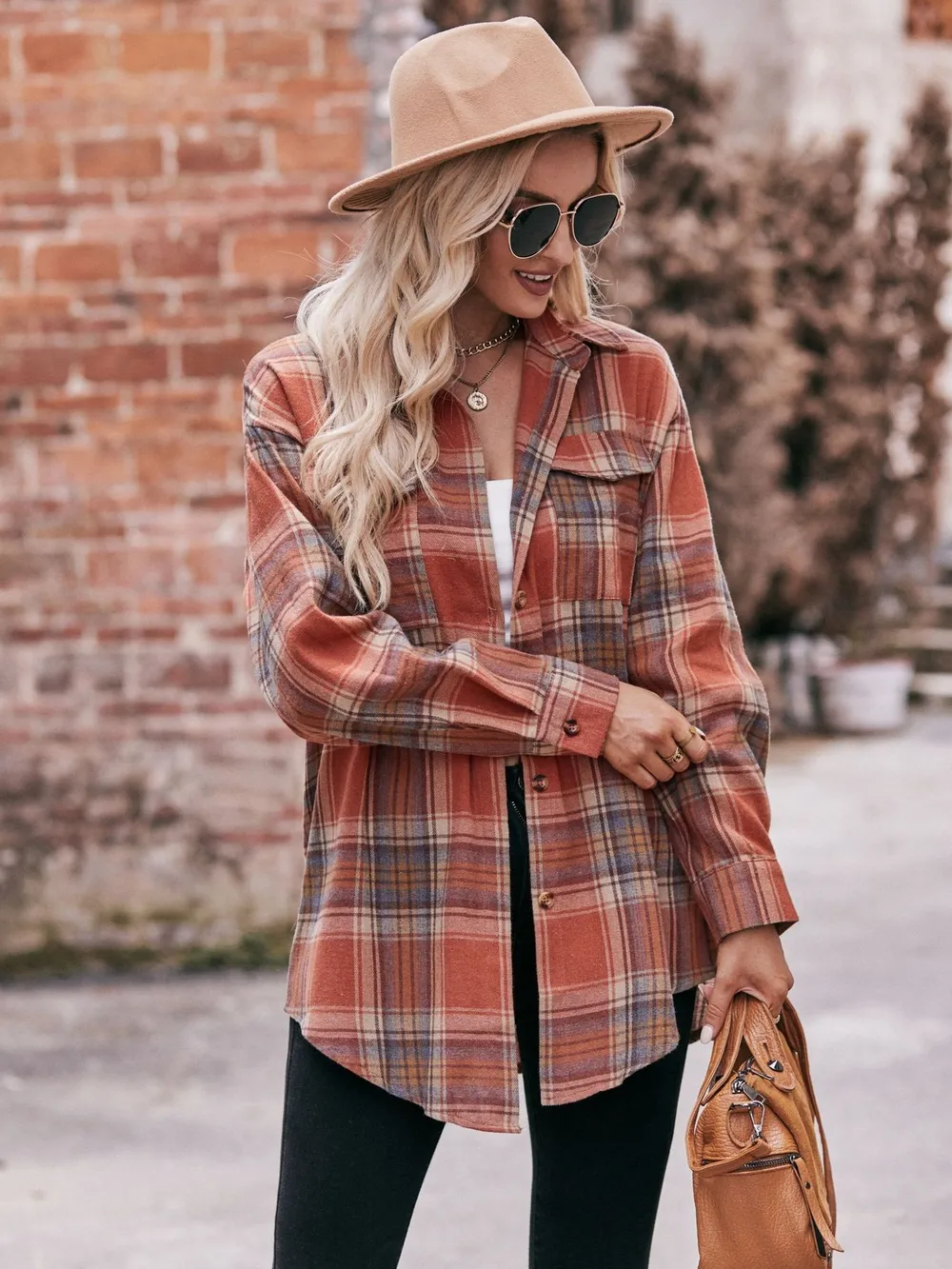 Plaid Button-Down Long Sleeve Shirt, image 15