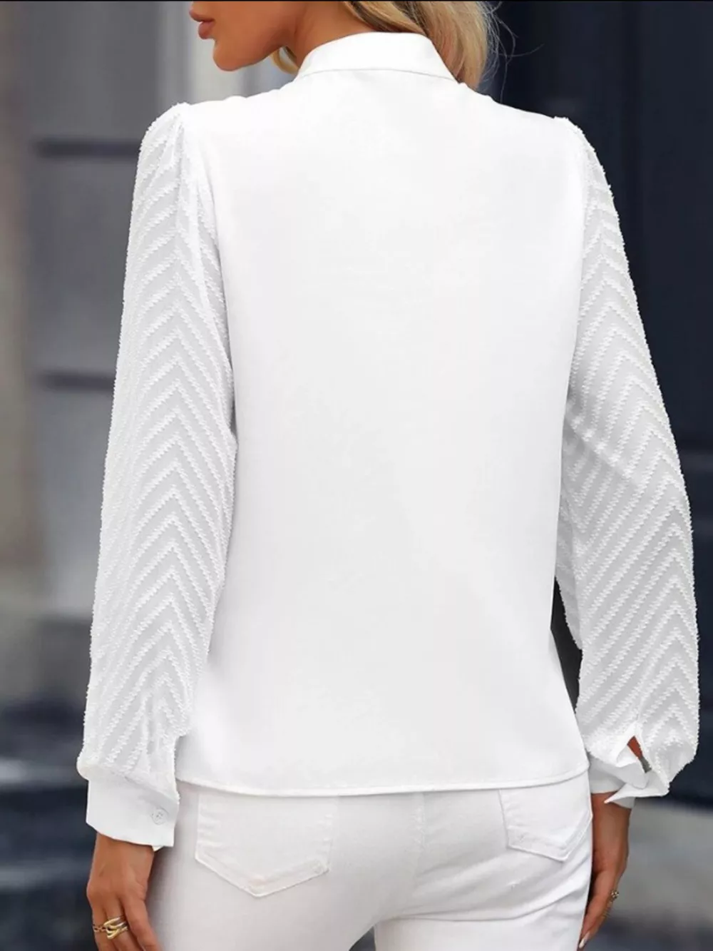 Notched Long Sleeve Blouse, image 13