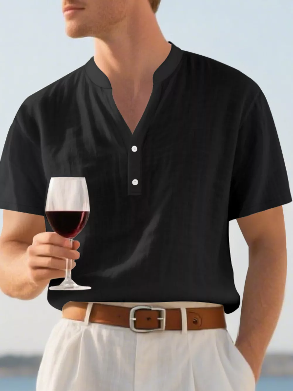 Men's Full Size Button Detail Short Sleeve Shirt Plus Size, image 5