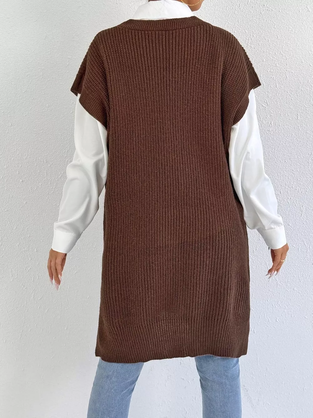Oversized V-Neck Sweater Vest, image 12