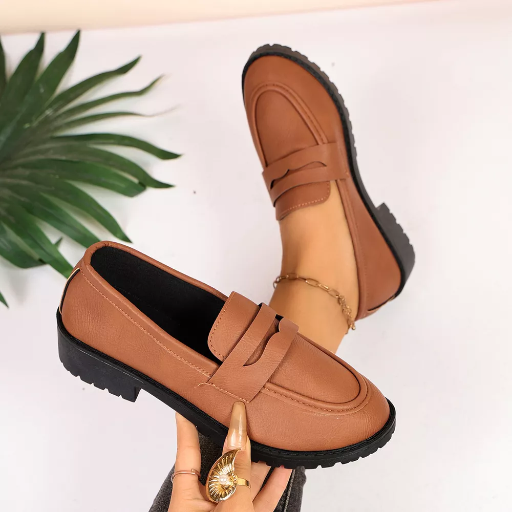 Classic Minimalist Penny Loafers with Chunky Lug Sole, image 6