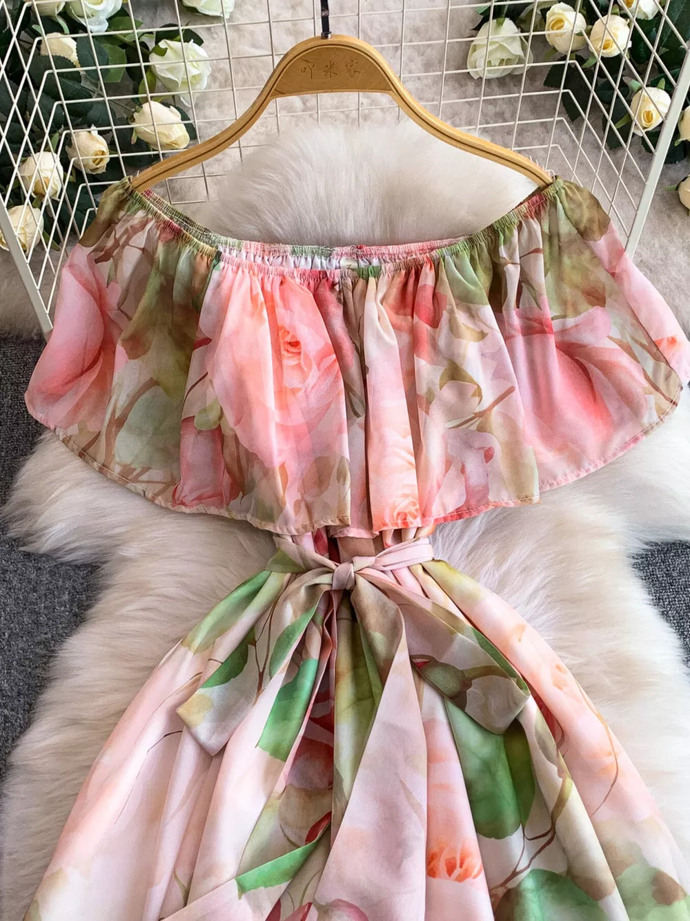 Floral Off-Shoulder A-Line Dress, image 25