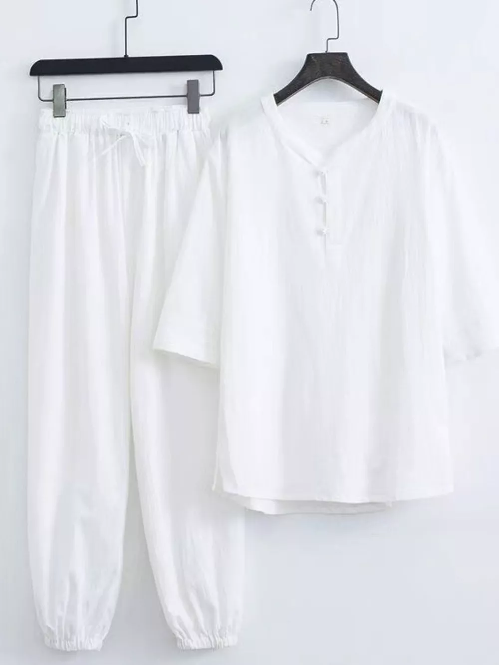 Men's Plus Size Chinese Style Top and Pants Set, image 6