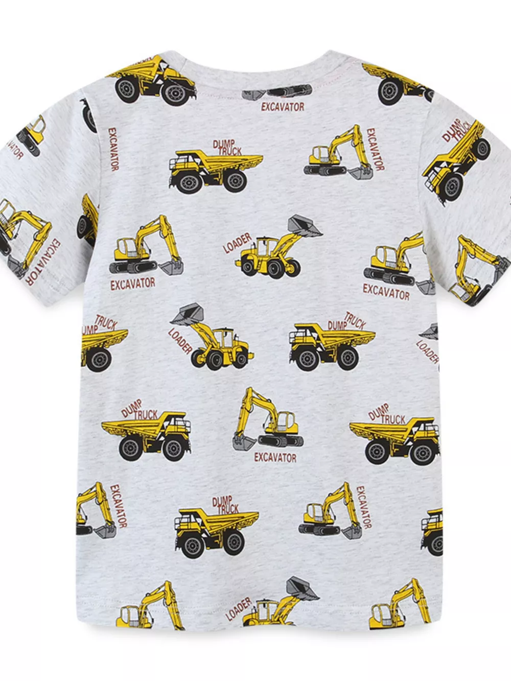 Children's Construction Vehicle Print Crew Neck Short Sleeve T-Shirt, image 4