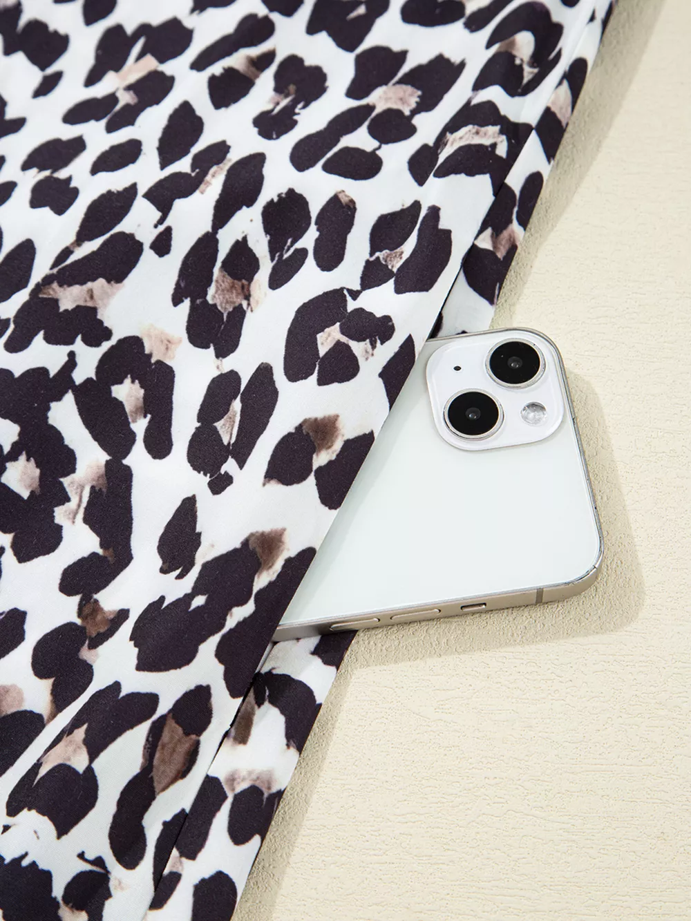 Striped Collar Leopard Print Long Sleeve Flared Dress, image 15