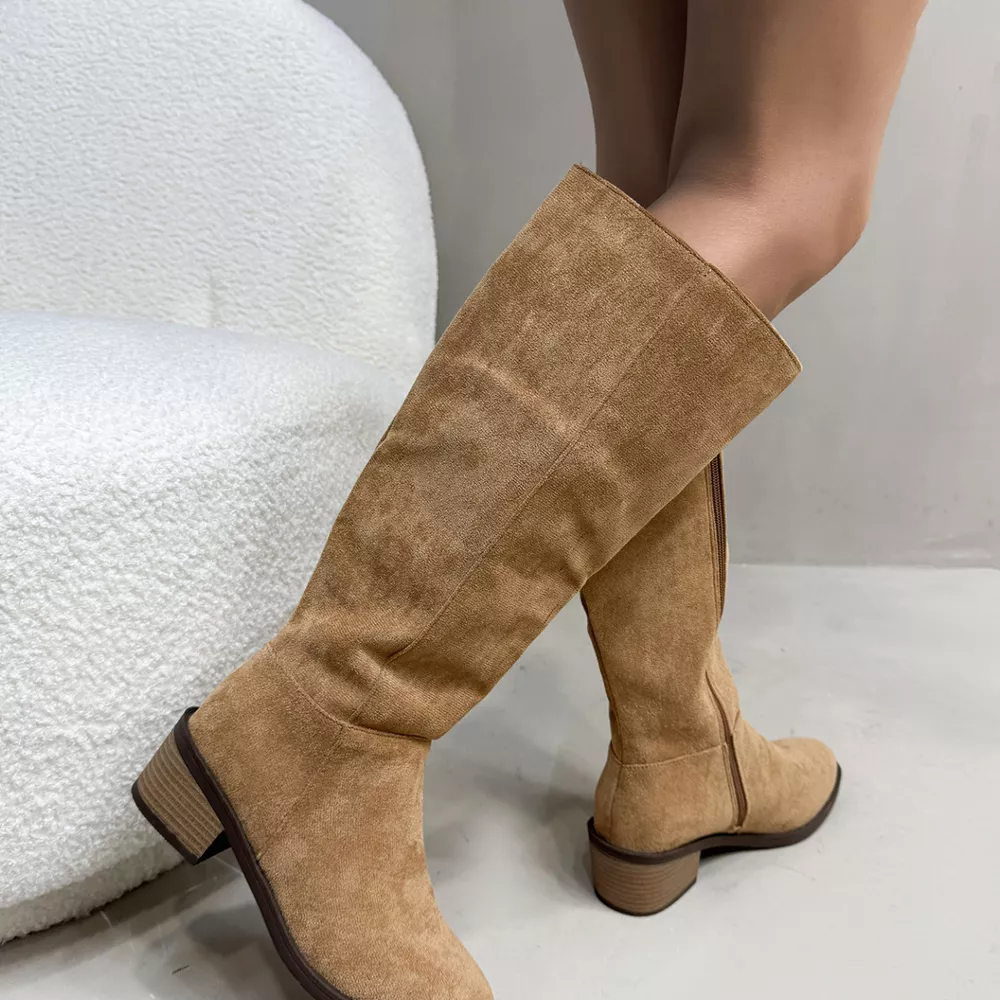 Round Toe Block Heels Boots, image 9