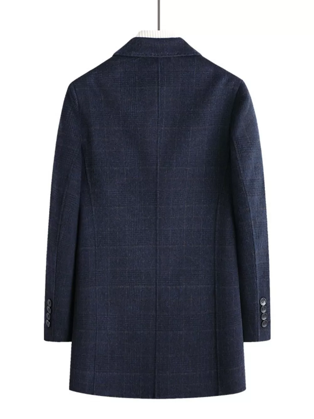 Men's Plus Size Plaid Wool Blend Overcoat, image 5