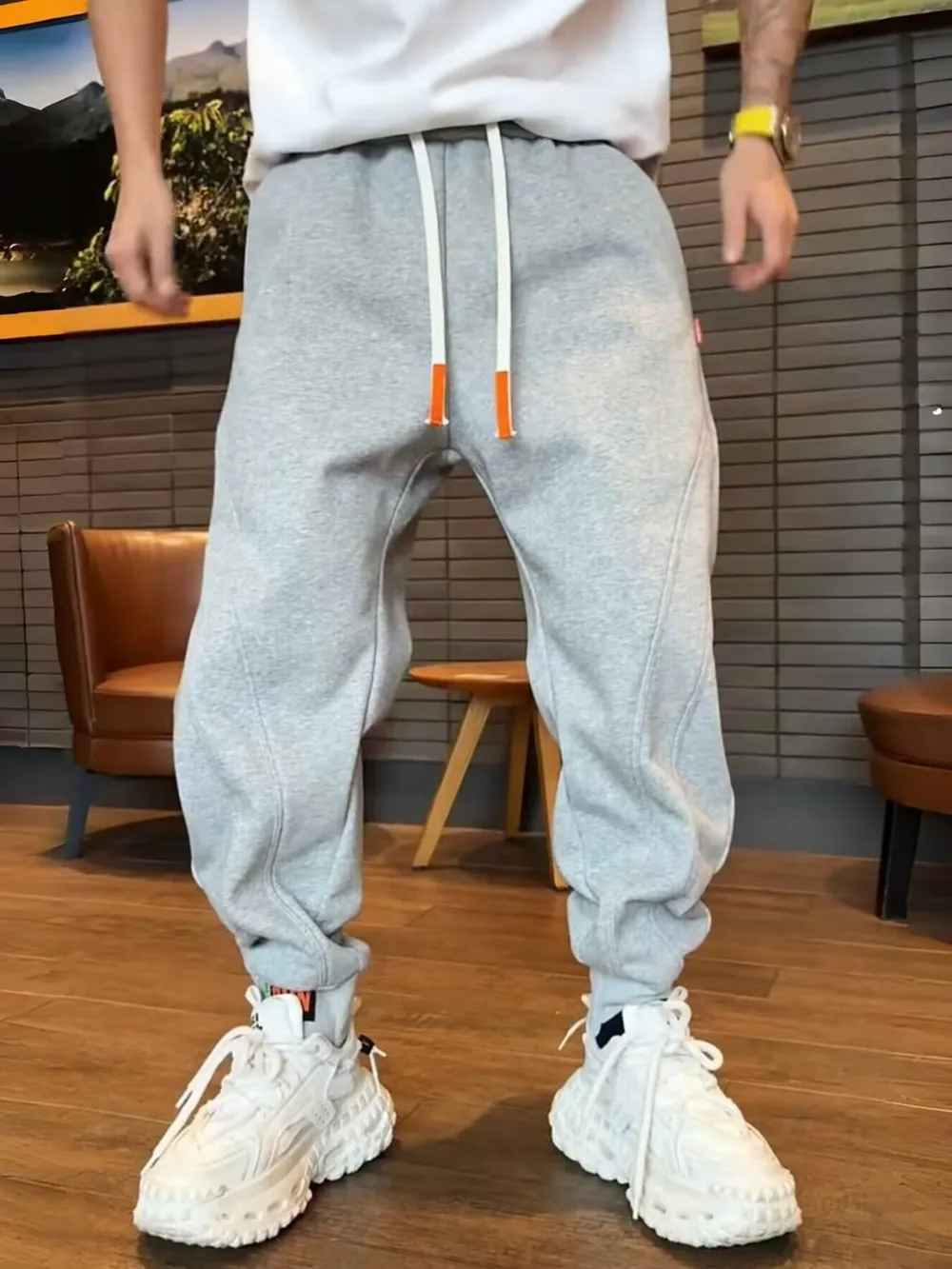 Men's Plus Size Casual Drawstring Joggers, image 2