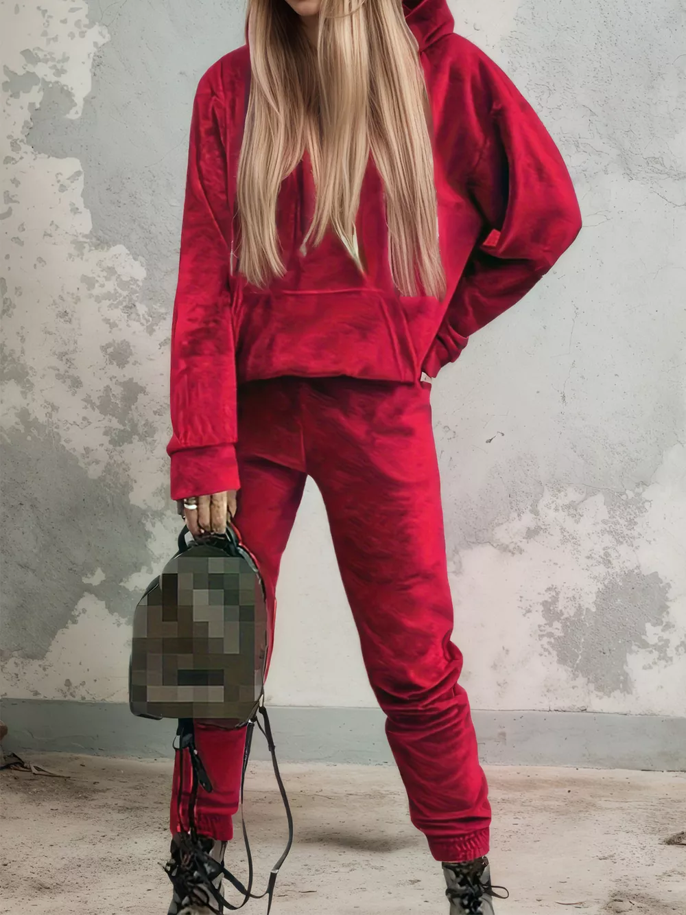 Velvet Long Sleeve Hoodie and Pants Set, image 25
