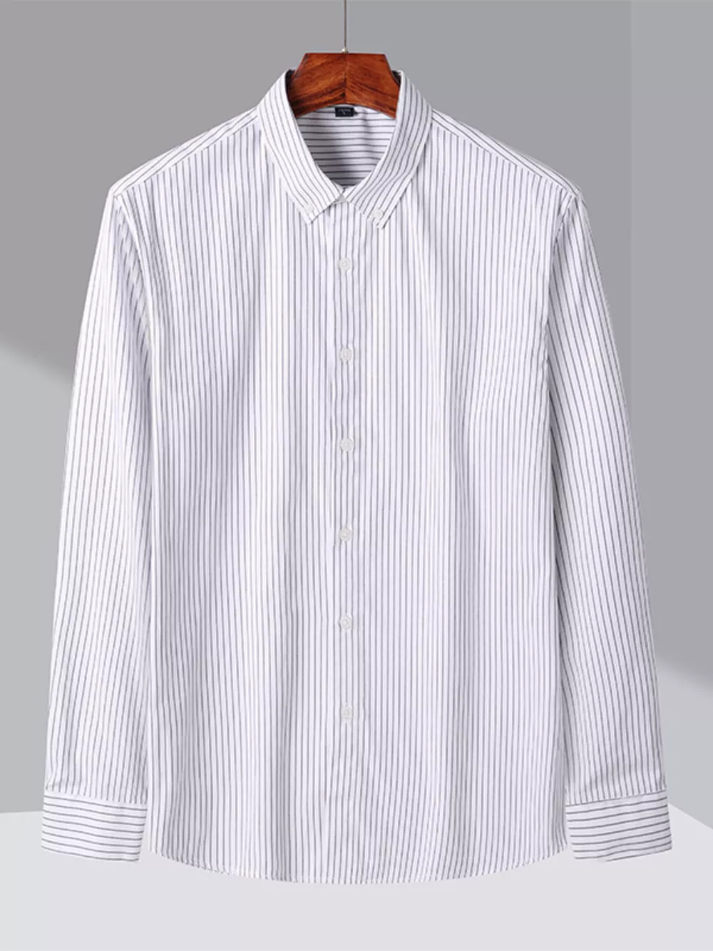 Men's Full Size Casual Striped Button-Down Shirt Plus Size, image 3