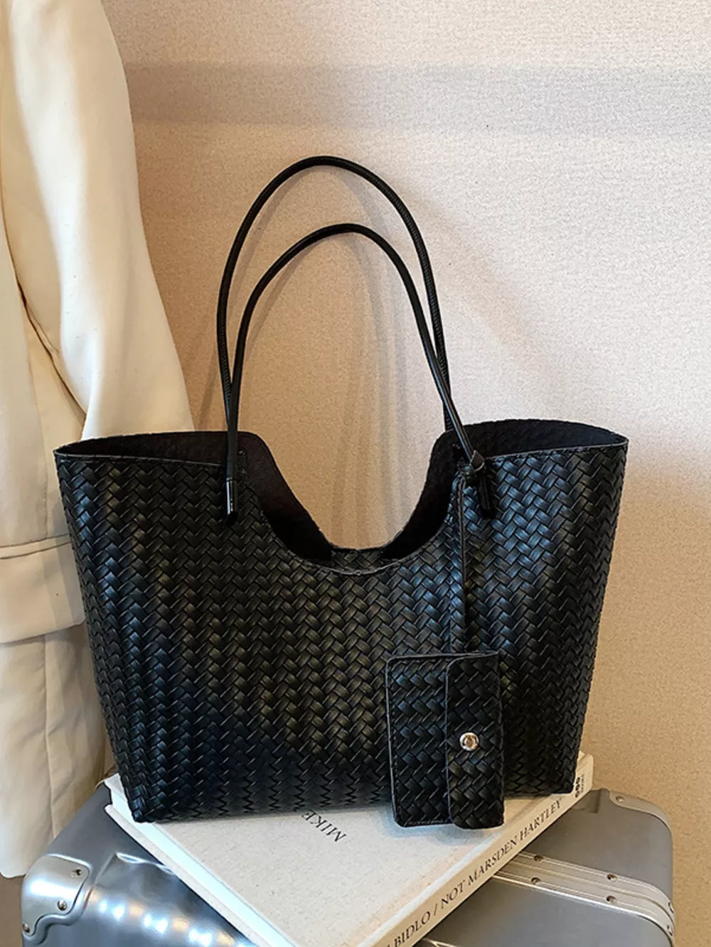 Woven Texture Large Capacity Tote Bag, image 5