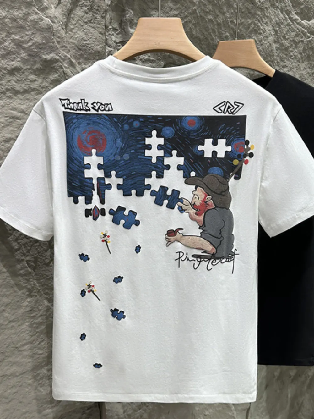 Men's Plus Size Graphic Round Neck Short Sleeve T-Shirt, image 3