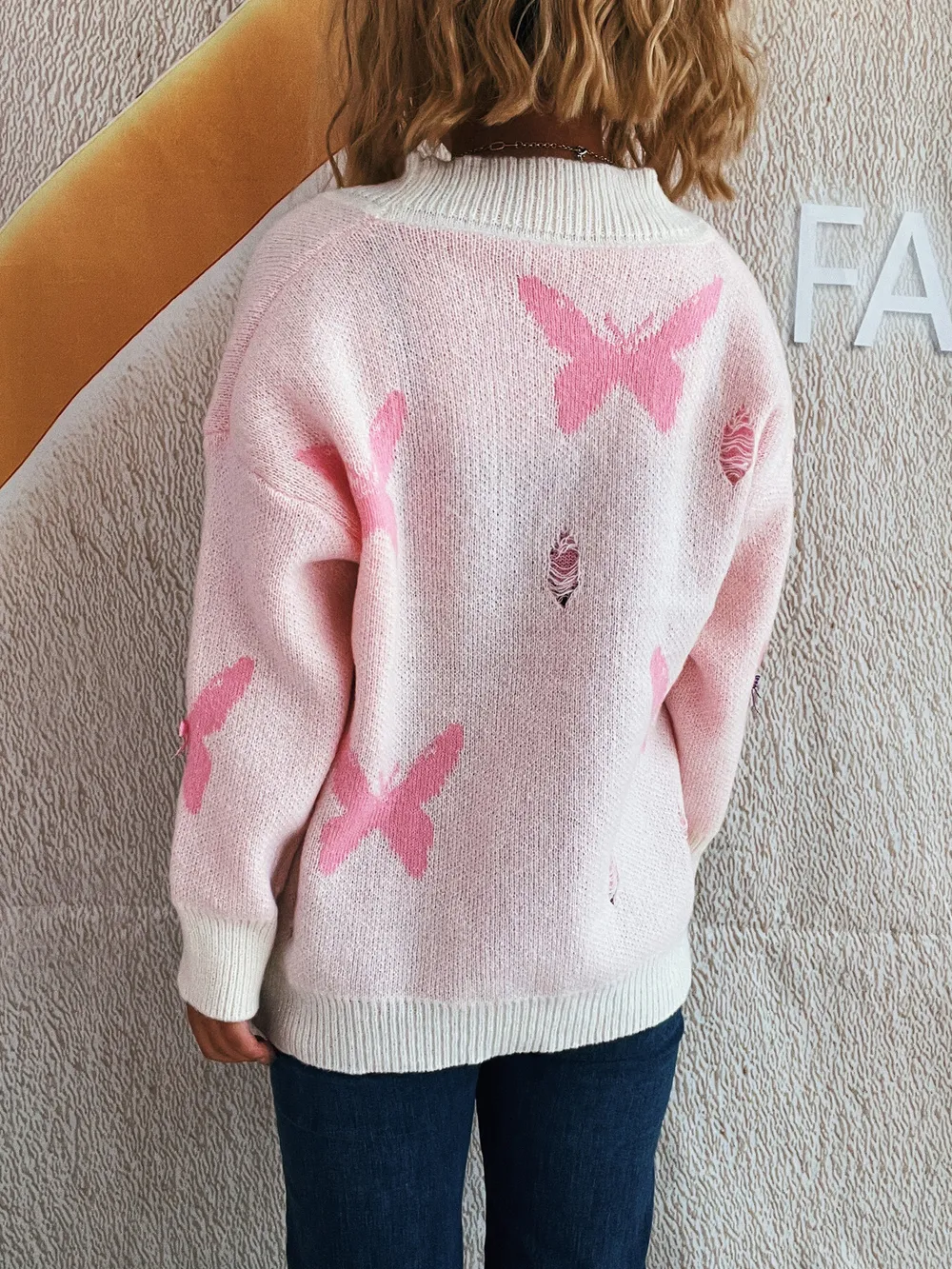 Butterfly Button Up Long Sleeve Cardigan, image 5