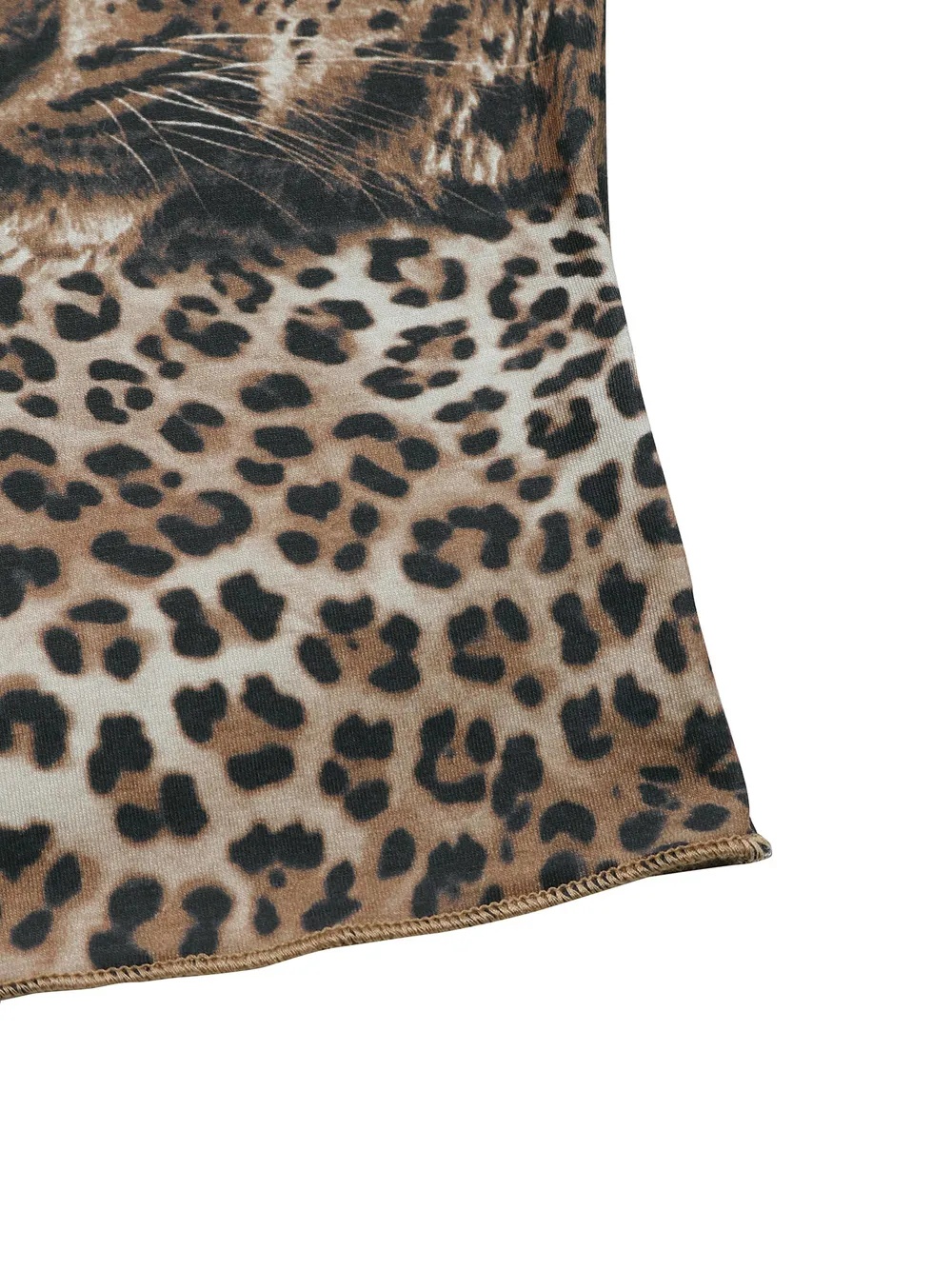 Leopard Print Long Sleeve Fitted T-Shirt, image 10