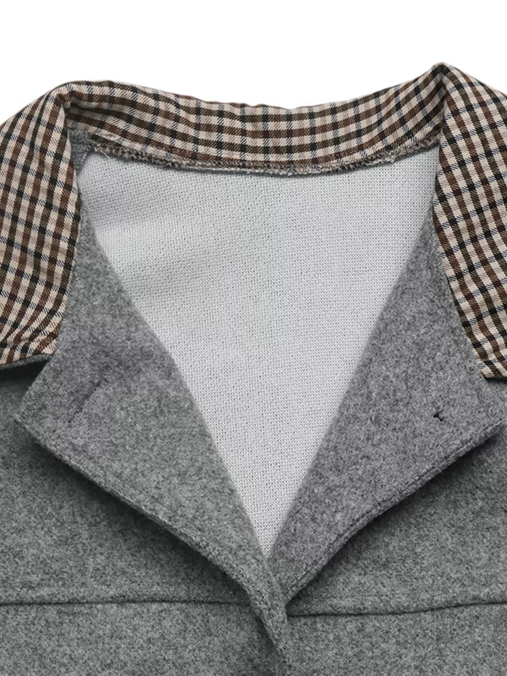 Button-Down Outerwear with Gingham Contrast Details, image 6