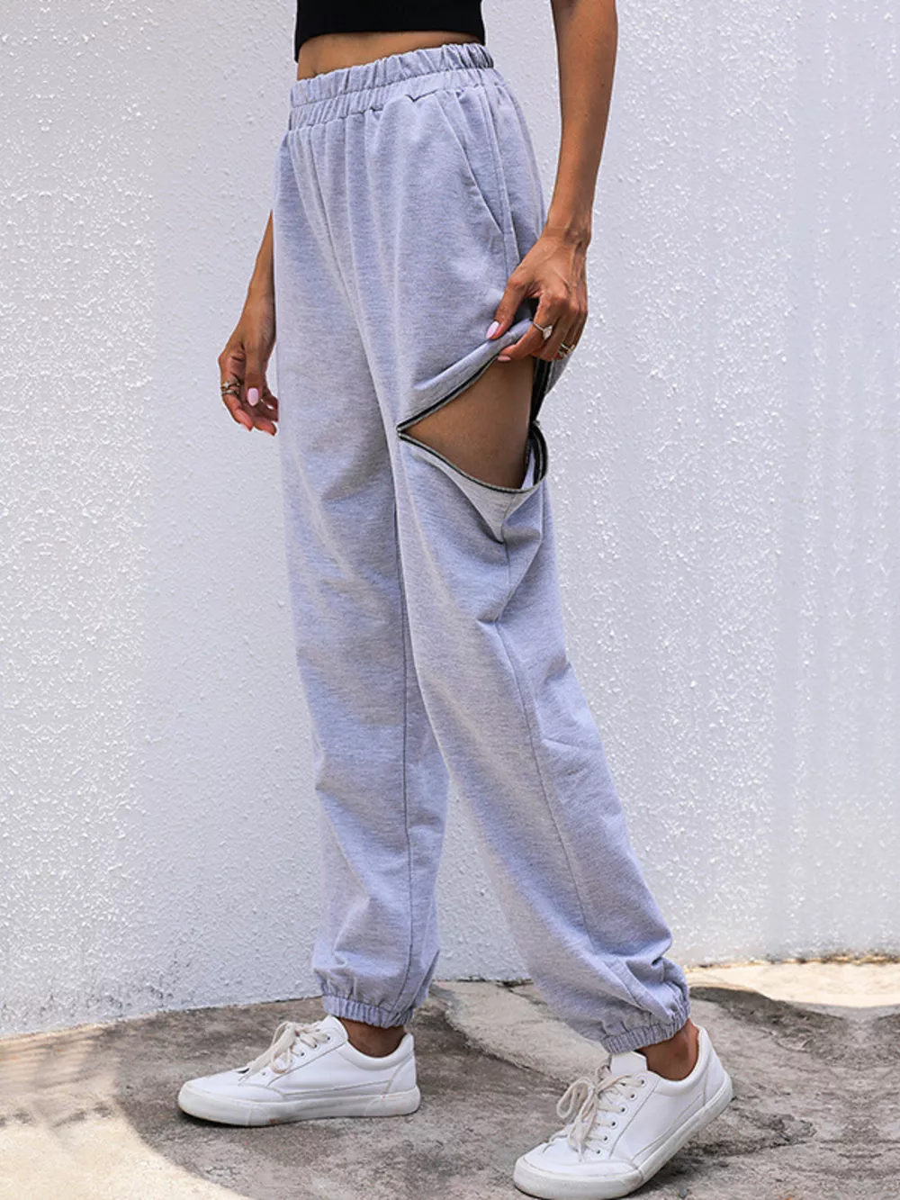 Casual High Waist Cutout Joggers