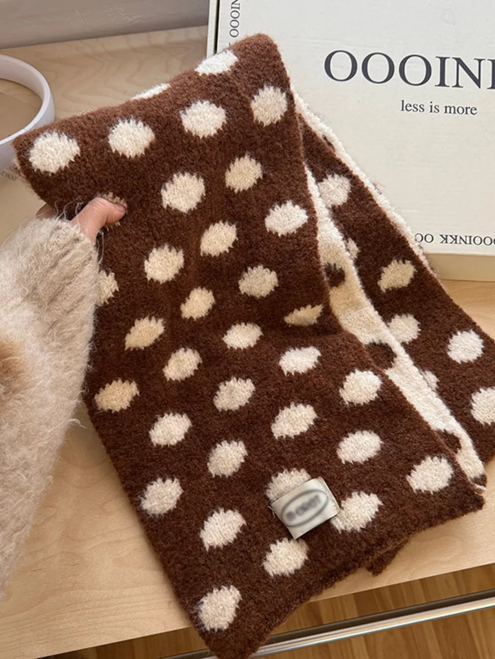 Polka Dot Knitted Scarf, image 9