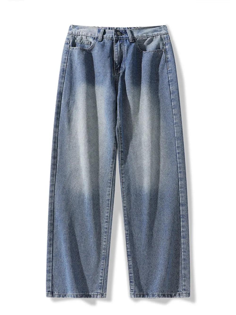 Men's Full Size Vintage Wash Wide Leg Jeans Plus Size, image 8