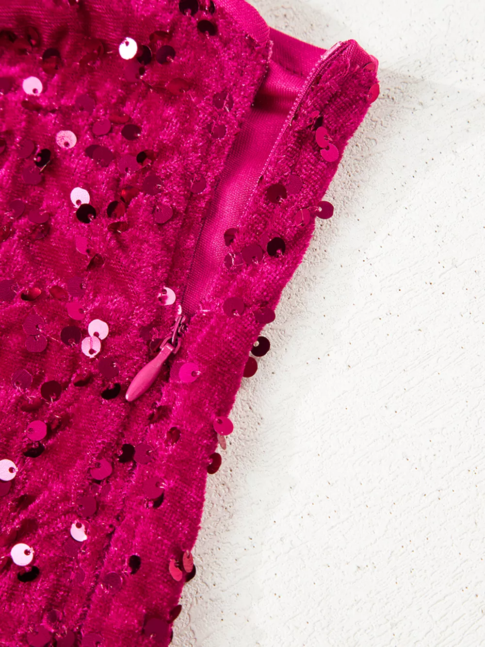 Sequin One-Shoulder Dress with High Slit, image 9