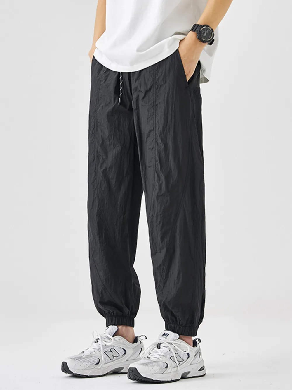 Men's Plus Size Drawstring Loose Fit Joggers, image 4
