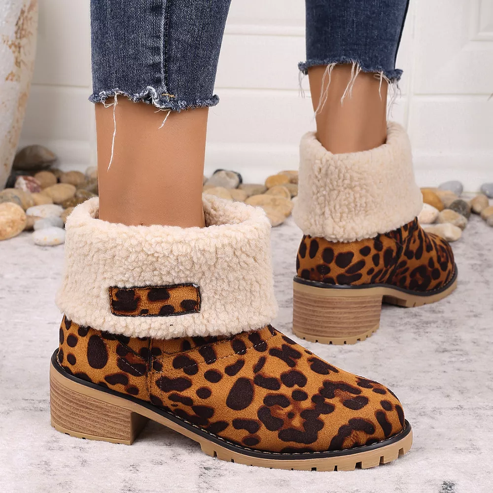 Leopard Print Plush Lined Boots, image 15