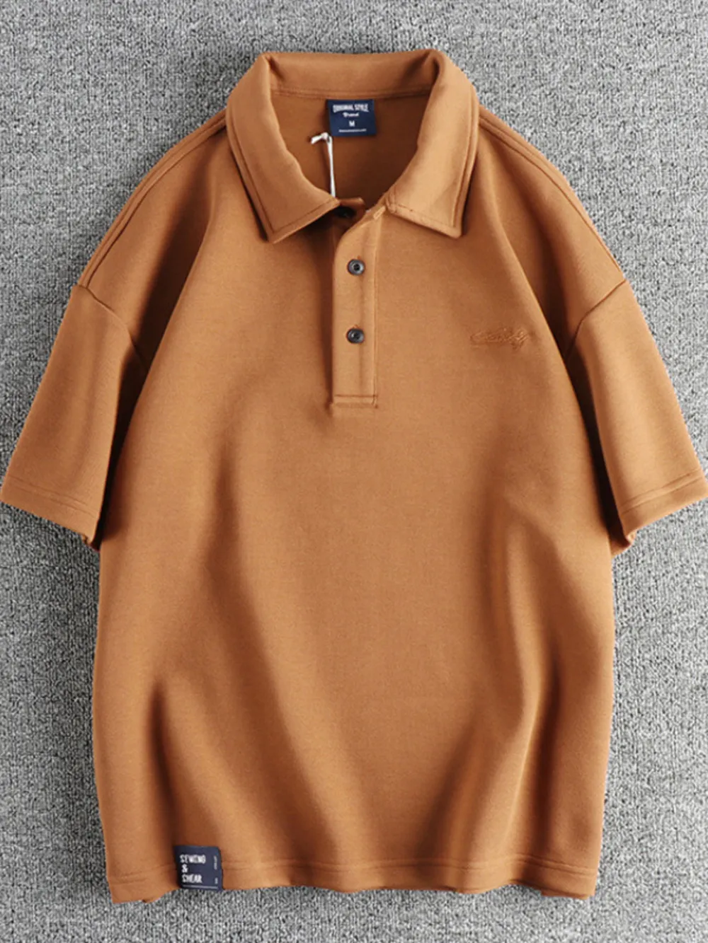 Men's Plus Size Button Detail Short Sleeve Polo