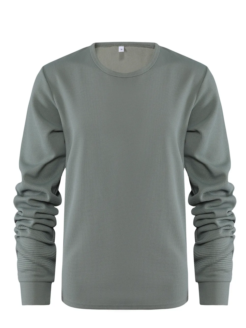 Men's Plus Size Waffle Knit Long Sleeve T-Shirt, image 7