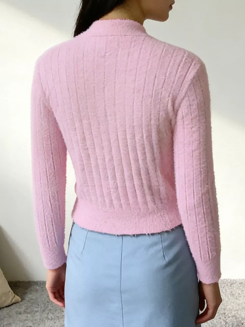 Button Up Ribbed Knit Cardigan, image 13