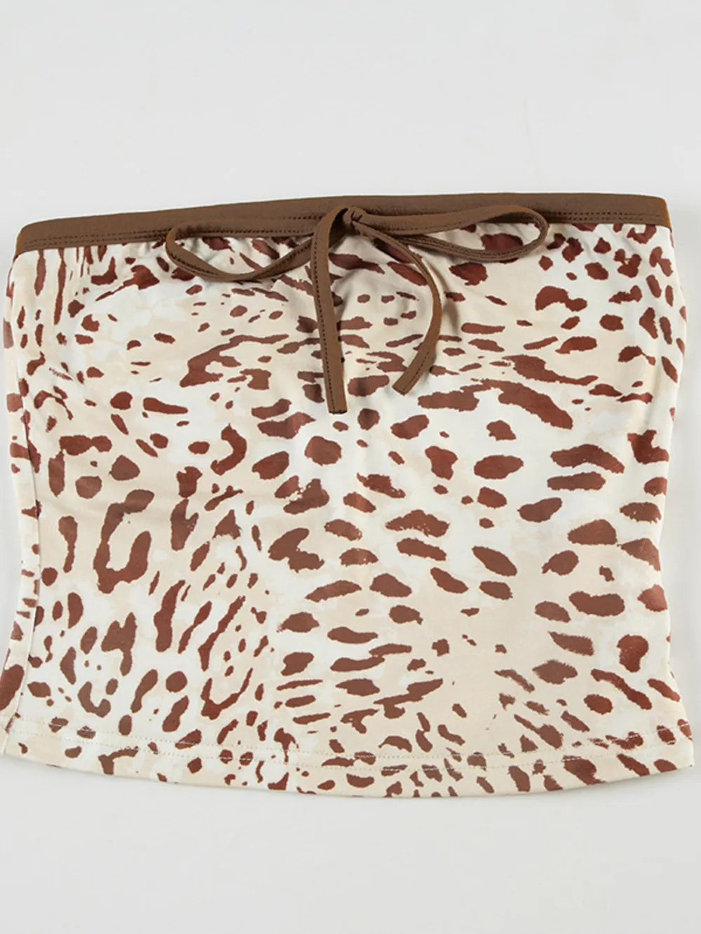 Leopard Print Strapless Top and Skirt Two-Piece Set, image 7