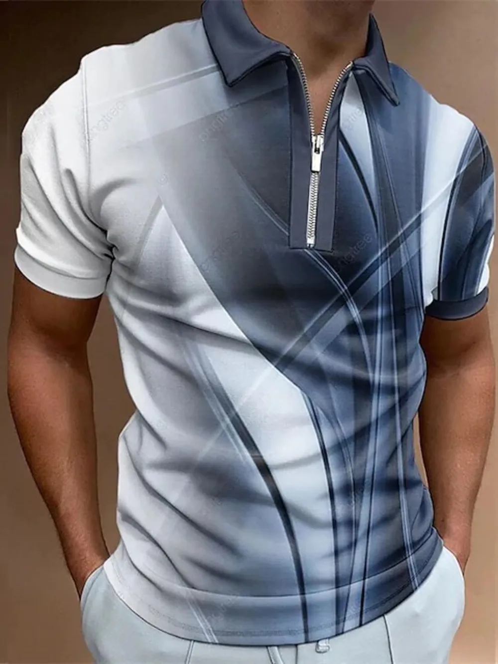 Men's Full Size Short Sleeve Button Detail Polo Plus Size, image 2