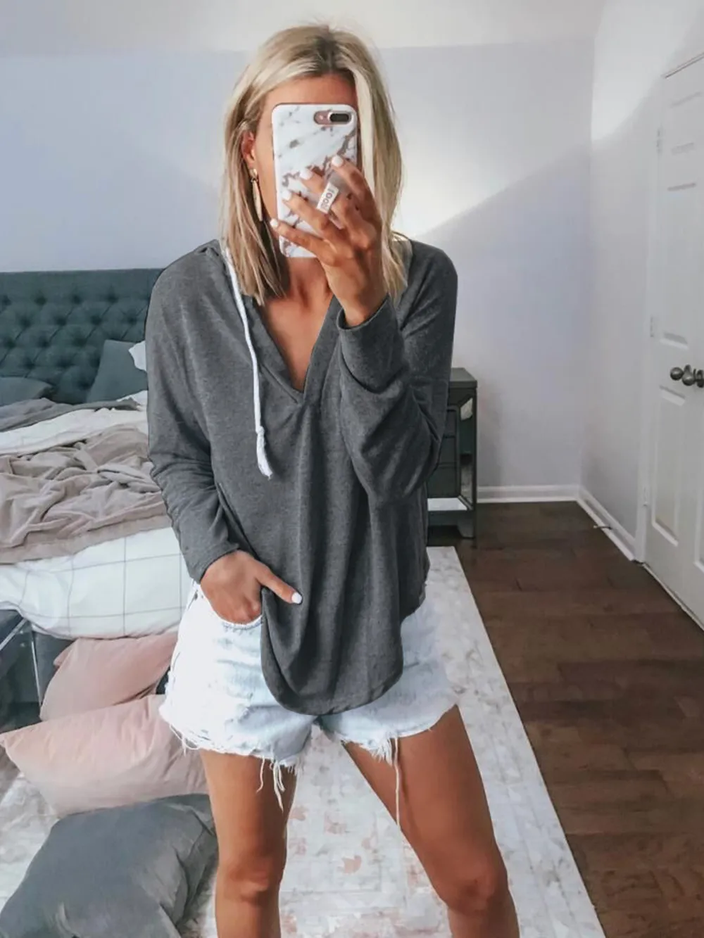 Full Size Drawstring Long Sleeve Hoodie Plus Size, image 17