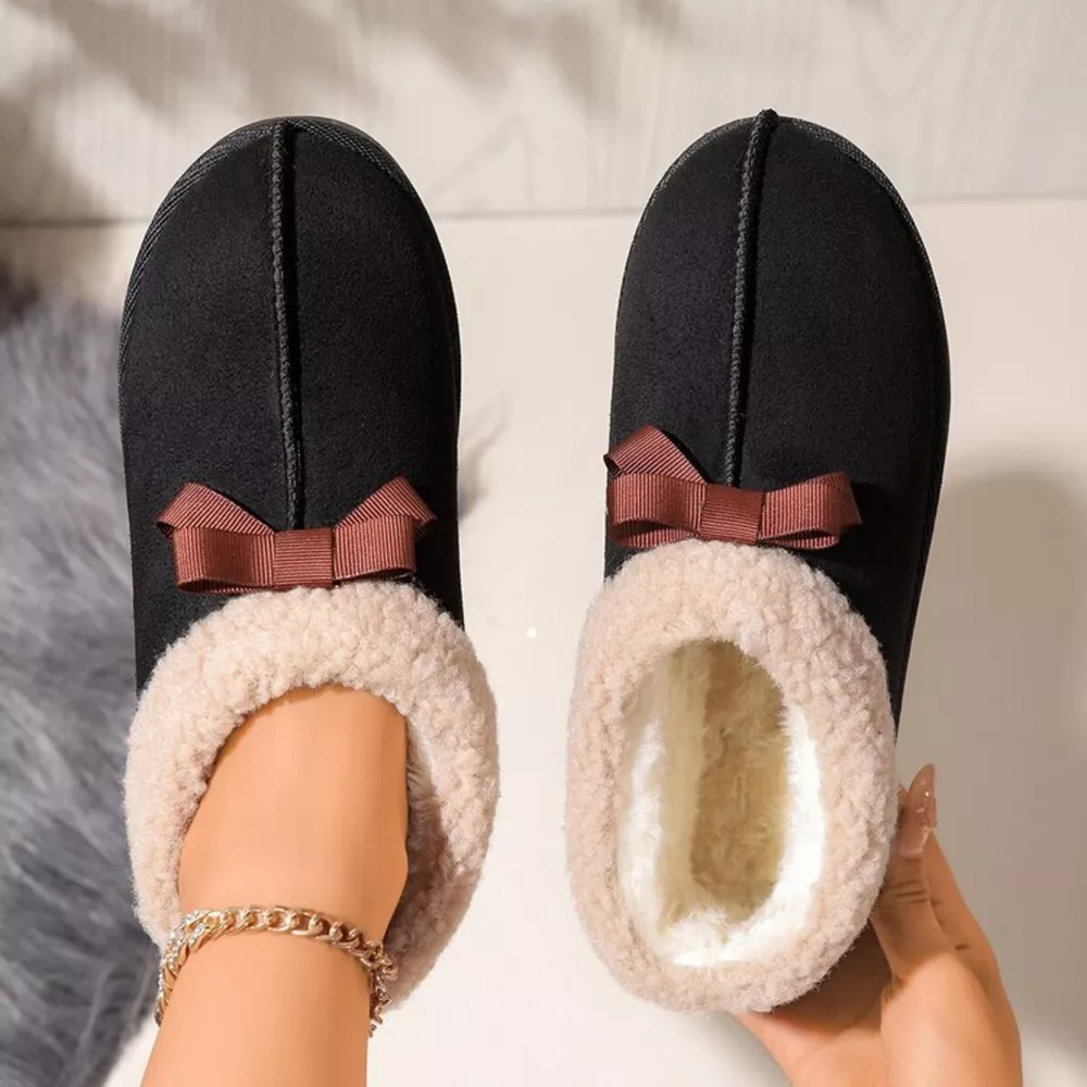 Cozy Bowknot Plush Lined Slip-Ons, image 7
