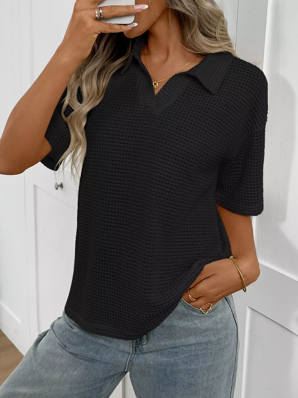 Striped Knit Short Sleeve Top, image 17
