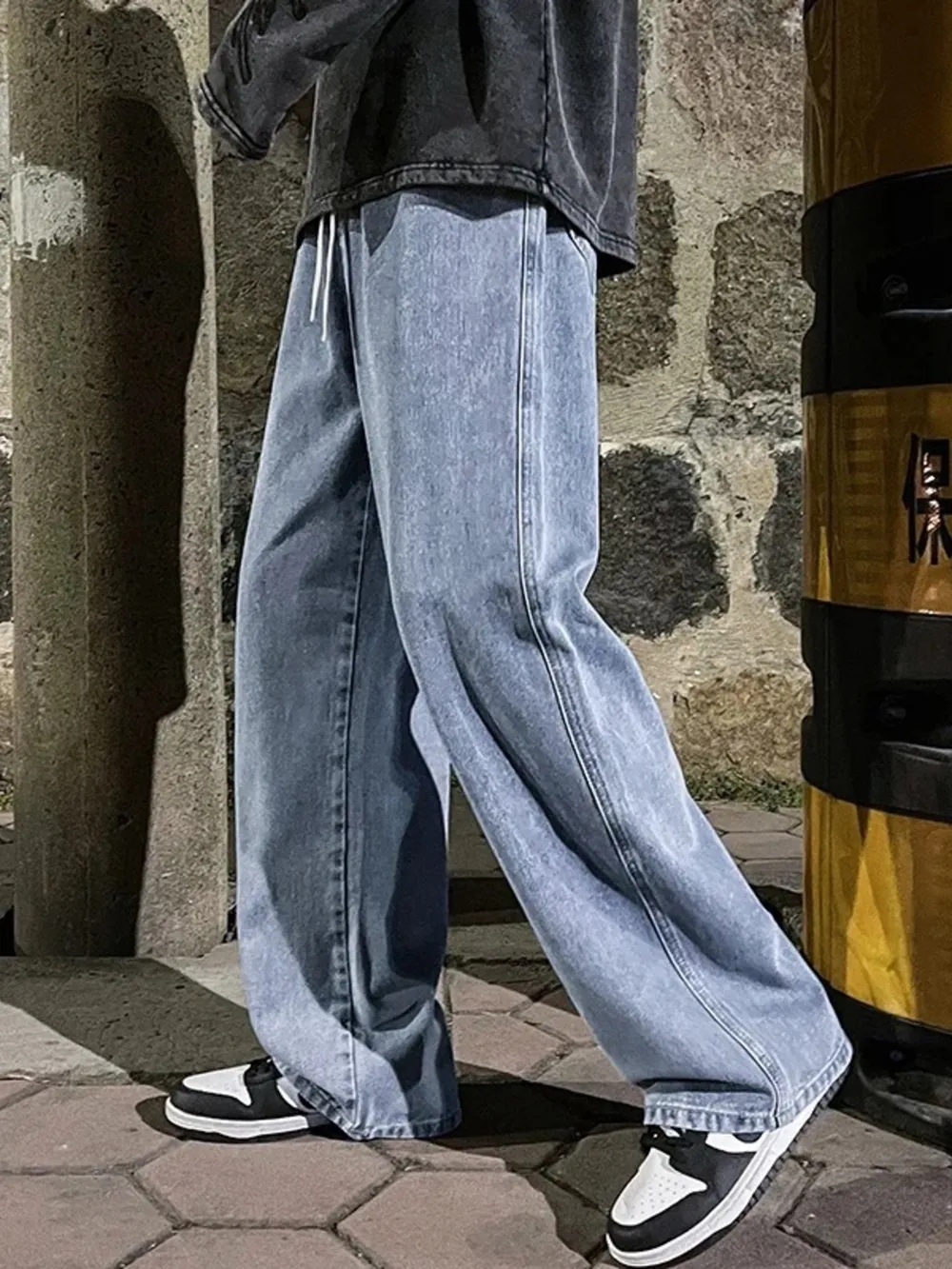 Men's Full Size Drawstring Wide Leg Jeans Plus Size, image 20