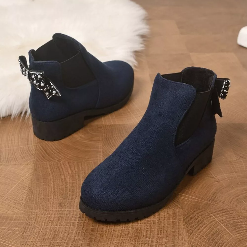 Round Toe Block Heels Boots, image 12