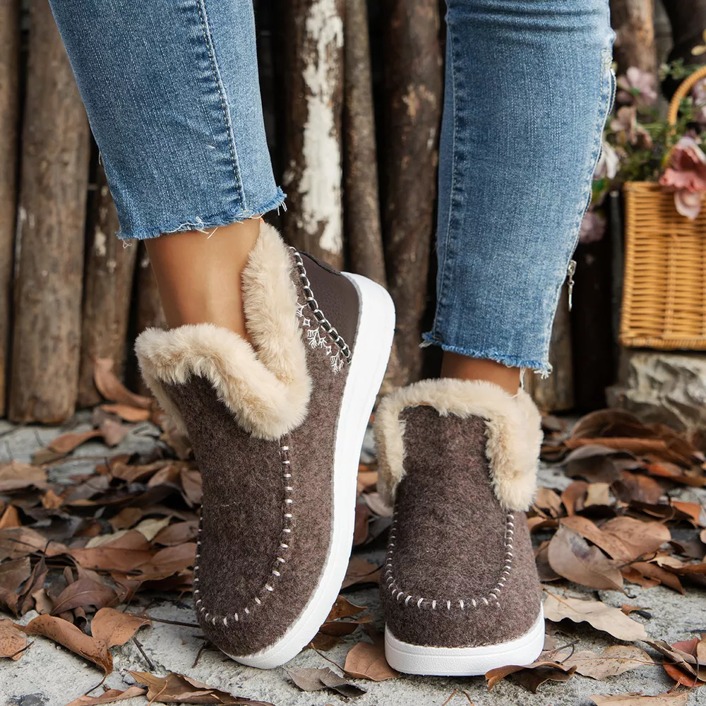 Cozy Fur-Trimmed Slip-Ons, image 5