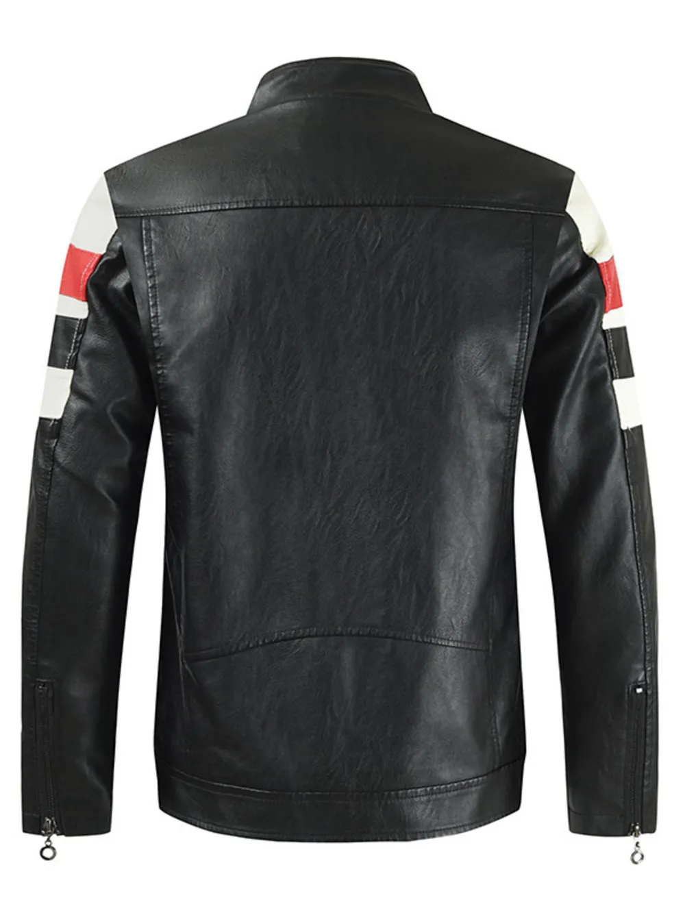 Men's Plus Size Contrast Zip Up Long Sleeve Jacket, image 3