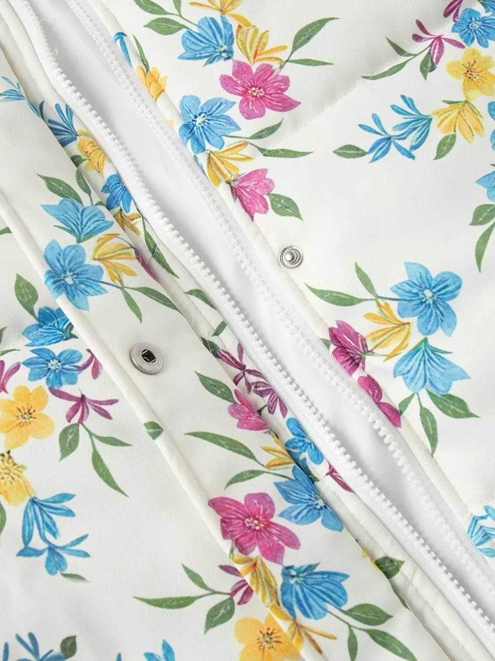 Floral Print Stand Collar Puffer Jacket, image 15