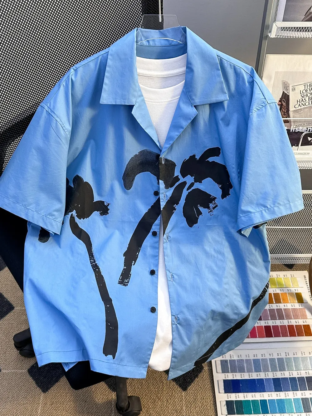 Men's Plus Size Short Sleeve Button-Up Shirt, image 3