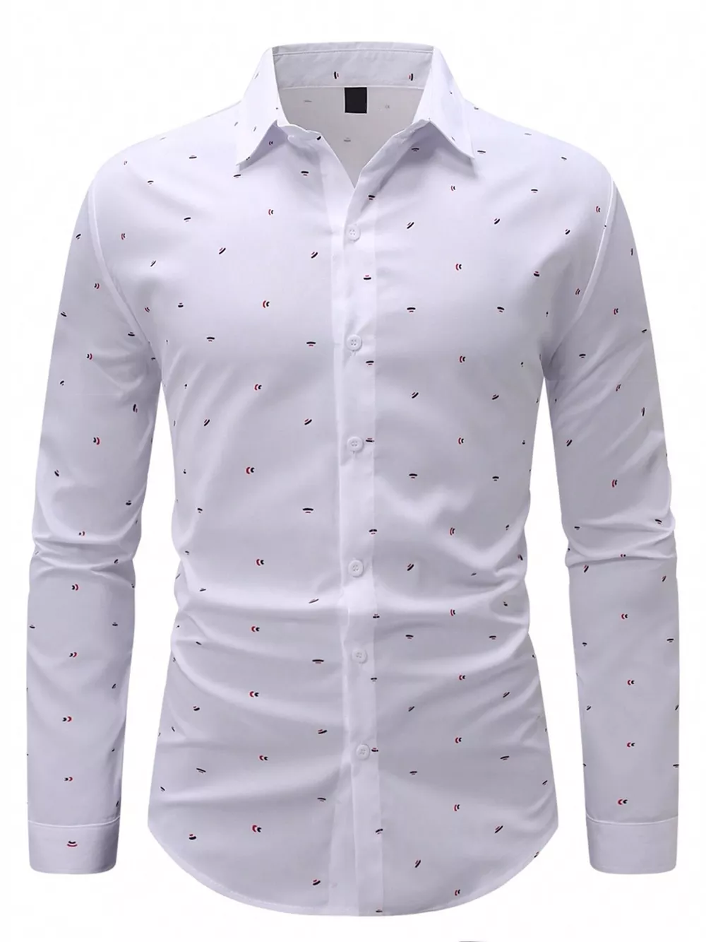 Men's Slim Fit Printed Long Sleeve Shirt, image 2